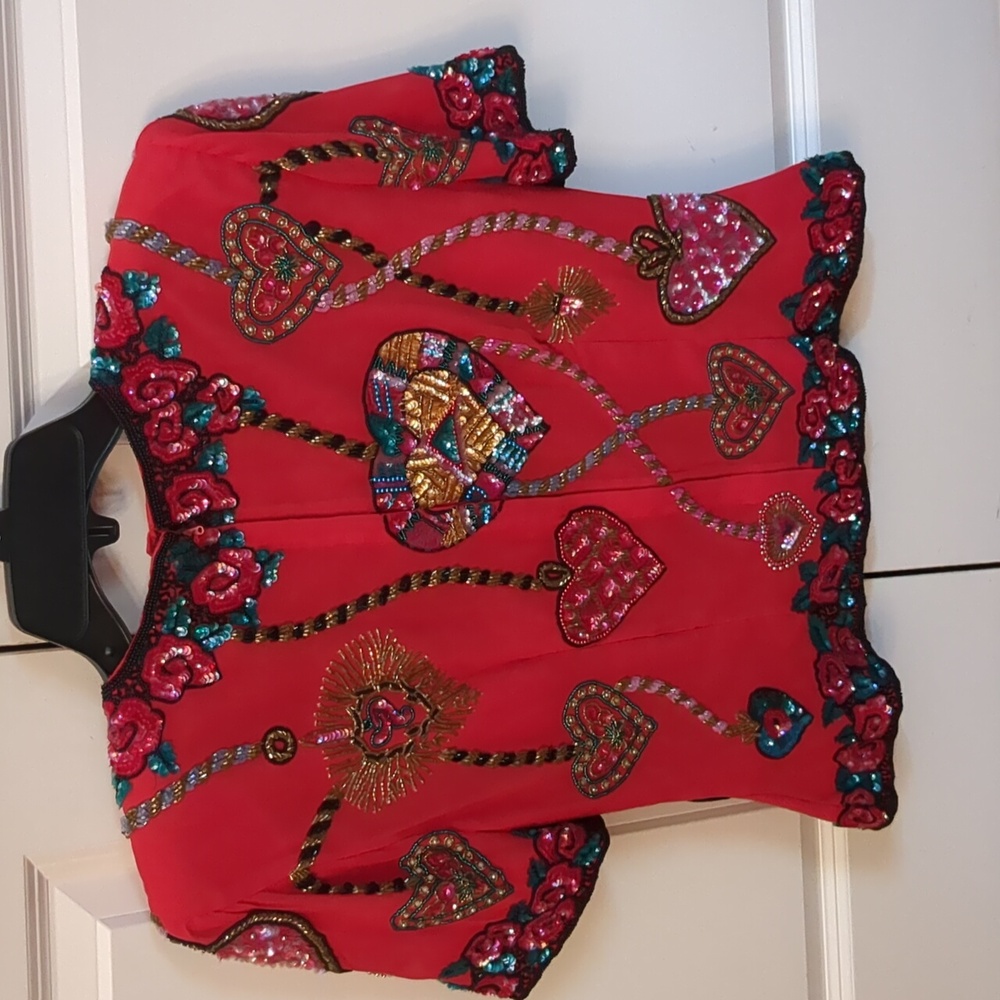 Niteline Della Roufogali Heart Sequined Blouse - Picture 6 of 11